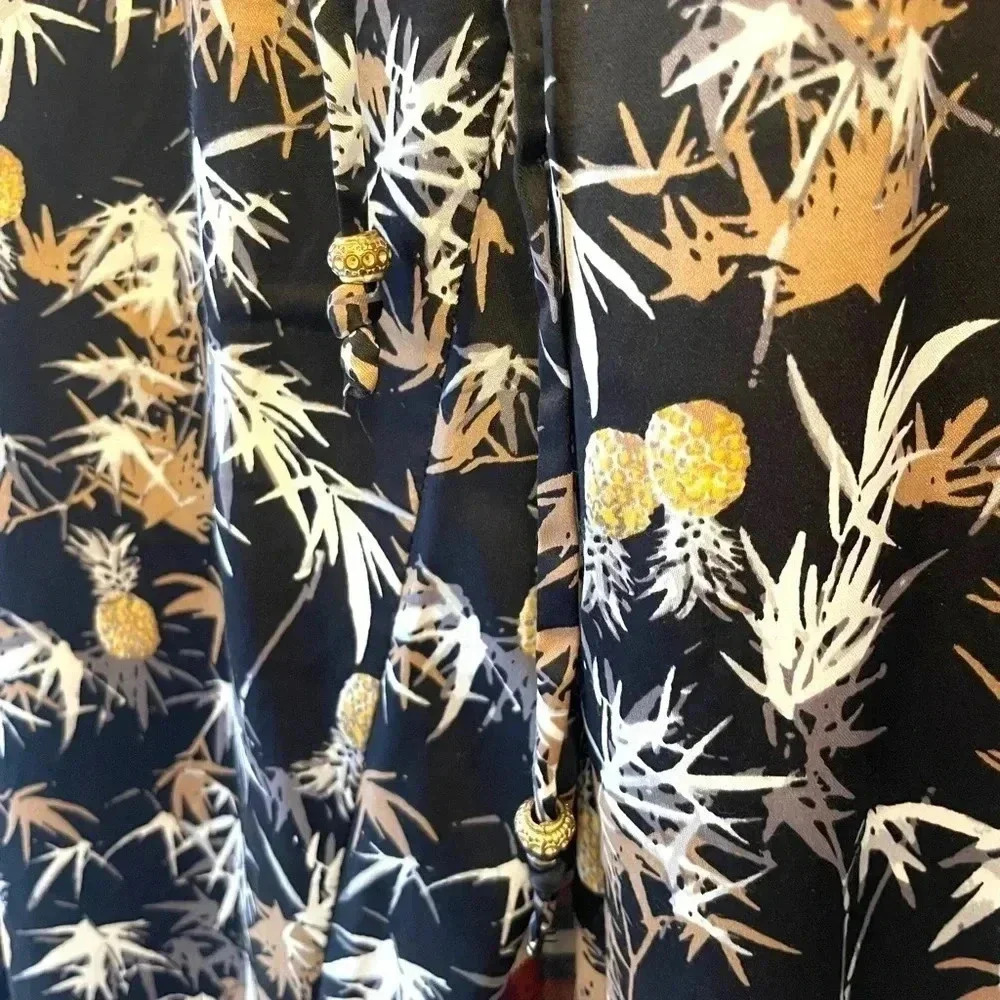 Peter Som Silky Pineapple Print Jogger Pants - Picture 4 of 6